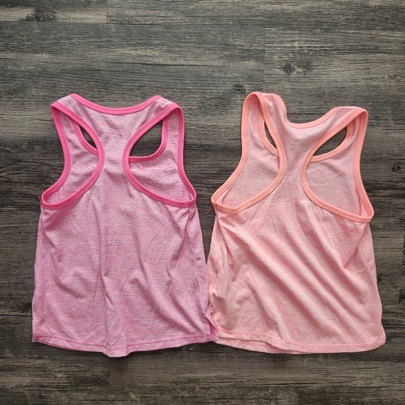 Old Navy Active Girls' Neon Pink and Orange Racerback Tank Top Shirt Bundle - Picture 2 of 4